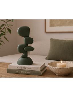 Ashnam - Green Gris Abstract Polyresin Table Accent Sculptural Showpiece