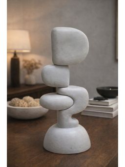 Ashnam - Marble Finish Abstract Polyresin Table Accent Sculptural Showpiece