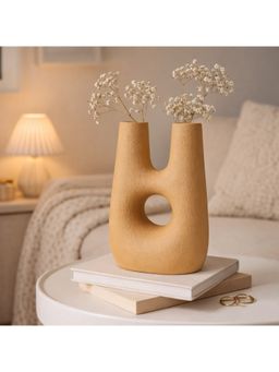 Ashnam - Abstract Dual Neck Decorative Vase with Center Cut