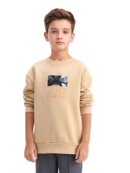 RARE ONES - Beige Full Sleeves Oversized Sweatshirt