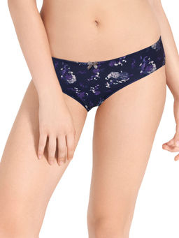 Amante - Smooth Charm Low Rise Bikini Panty - Hydrangea Floral Print - Blue