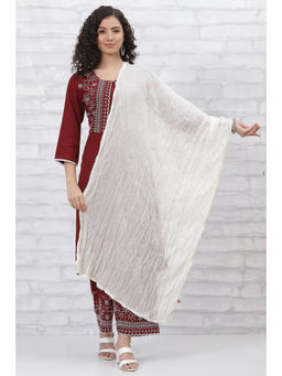 Rangriti - Off White Solid Dupatta