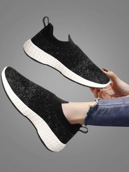 Carlton London - Black Slip-On Round Toe Women Walking