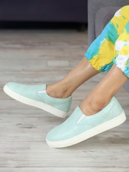 Carlton London - Navy Blue Slip-On Round Toe Women Loafers