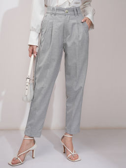 TOKYO TALKIES - Women Grey Tapered Fit Trouser