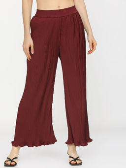 TOKYO TALKIES - Women Flared Fit Maroon Palazzo