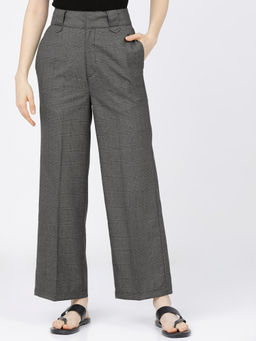TOKYO TALKIES - Women Charcoal Checks Trouser
