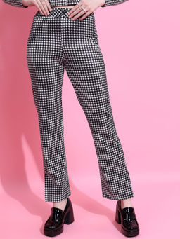 TOKYO TALKIES - Women Black Conversational Printed Mid Rise Trouser