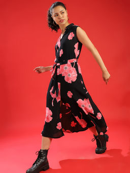PINACOLADA - Black Women Floral Design Casual Dresses