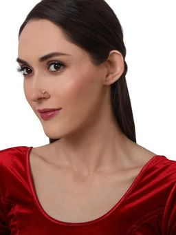 Accessher - Rose Gold Plated American Diamond Nose Pins for Women Girl Pack of 3