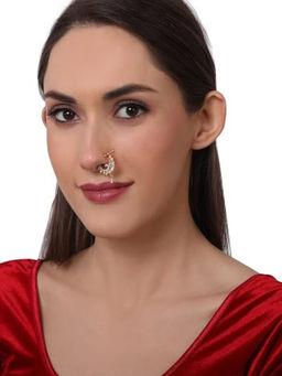 Accessher - Delicate Contemporary Style American Diamond Nose Ring for Women and Girls
