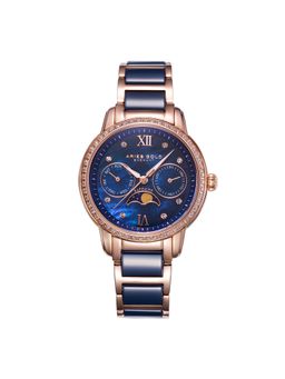 Aries Gold - Luna Moonphase Crystals Mop Dial Watch With Sapphire Glass For Women- L 58010L Rg-Bump