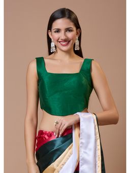 SALWAR STUDIO - Green Silk Corset-Style Padded Sleeveless Readymade Blouse
