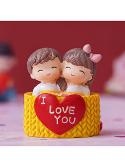 eCraftIndia - Cute Couple Statue with I Love You Decorative Multi-Color