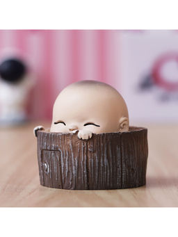 eCraftIndia - Polyresin Cute Little Monk Buddha Statue Decorative Multi-Color