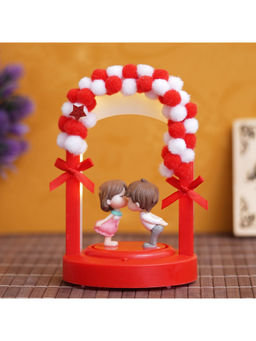 eCraftIndia - Romantic Kissing Couple Statue Decorative Valentine's Day Multi-Color