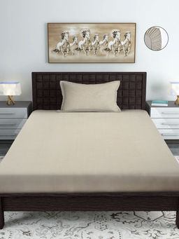 HOSTA HOMES - Warm Flat Bed Sheet With One Pillow Cover Cream (Single)