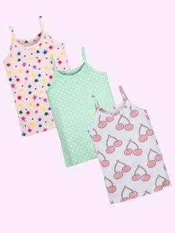 KiddoPanti - Multi-Color Printed Camisole (Pack of 3)