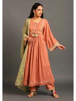 OMAANA - Rust Haseena Kurta with Pant and Dupatta