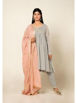 OMAANA - Powder Blue Suhani Kurta with Pant and Dupatta