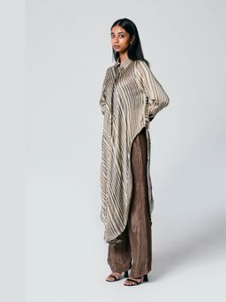 The Burnt Toast - Grey Side High Low Shirt With Pants