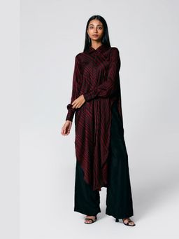 The Burnt Toast - Multi-Color Side High Low Shirt With Pants