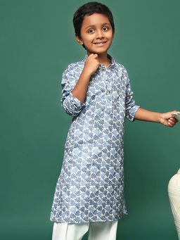 Sanwara - Premium Cotton Blue Kurta for Boys