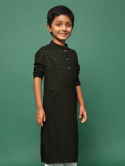 Sanwara - Olive Subtle Sequin Stylish Kurta