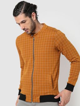 Campus Sutra - Checkered Mustard Stylish Casual Jackets