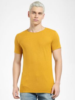 Jack & Jones - Mustard Knit Crew Neck T-shirt