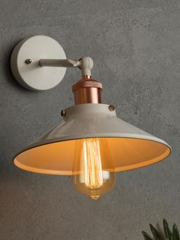 Homesake - White Wall Cone Rose Gold Hanging Light