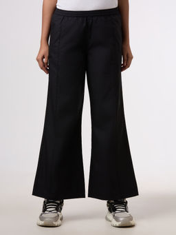 Pepe Jeans - Women Black High Rise Wide Leg Pant