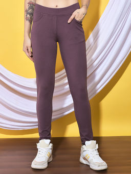 FFU - Mauve Womens Full Length Solid Jeggings