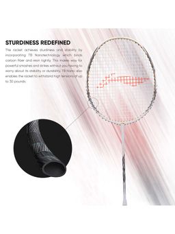 Li-Ning - Ignite 7 Strung Badminton Racquet (White, Black 77 g)