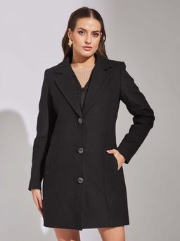 Latin Quarters - Women Black Long Solid Wintercoat