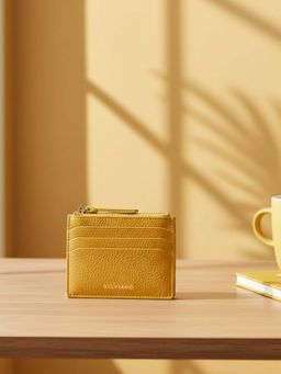 SILVIANO - Yellow Genuine Leather Luxury Zipper Wallet Rfid Gift Box Included