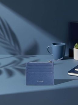 SILVIANO - Blue Genuine Leather Luxury Zipper Wallet Rfid Gift Box Included