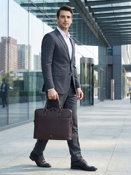 SILVIANO - Somerset Leather Laptop Bag for Men Fit Upto 16 Inch
