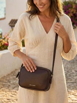 SILVIANO - Victoria Dual Zip Leather Crossbody Bag for Women