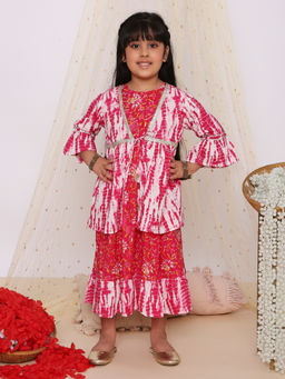 KID1 - Pink Riyana Long Dress with Jacket (Set of 2)