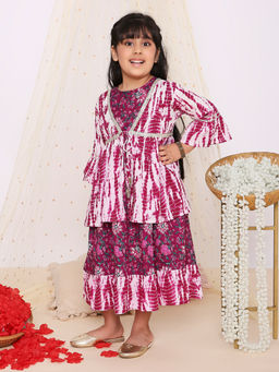 KID1 - Purple Riyana Long Midi Dress with Jacket (Set of 2)