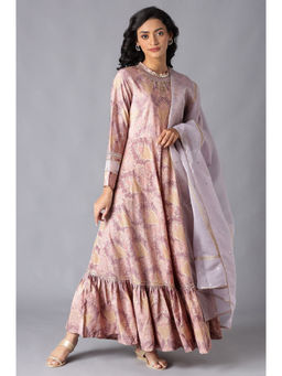 WISHFUL by W - Pink Floral Dress - Dupatta (Set of 2)