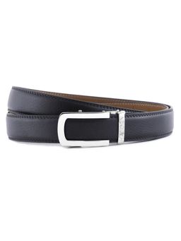 HALDEN - Falcon Black Belt with Classic Silver Glossy Buckle