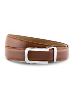 HALDEN - Burley Tan Belt with Classic Silver Glossy Buckle