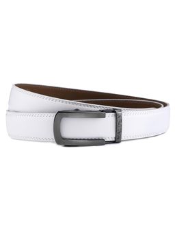 HALDEN - Falcon White Belt with Classic Grey Glossy Buckle