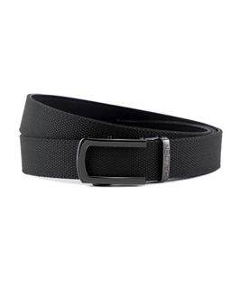 HALDEN - Canvas Black Belt with Classic Black Glossy Buckle