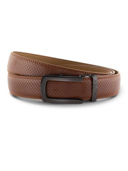 HALDEN - Theo Tan Belt with Classic Black Glossy Buckle