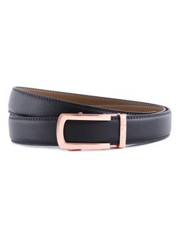 HALDEN - Falcon Black Belt with Classic Rose Gold Matt Buckle
