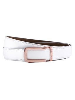 HALDEN - Falcon White Belt with Classic Rose Gold Matt Buckle