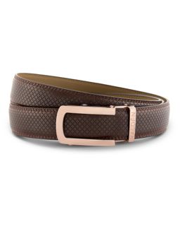 HALDEN - Theo Brown Belt with Classic Rose Gold Matt Buckle